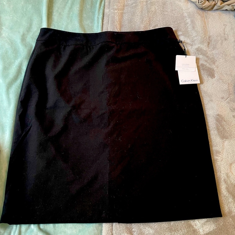 Black Calvin Klein Pencil Skirt Invisible Fit Solutions size 14